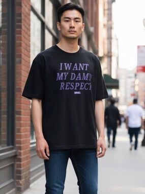 Grail "I Want My Damn Respect" T-Shirt – Black/Purple – Size 3XL – LeBron Quote